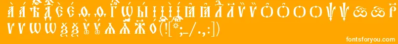 Orthodox.TtIeucs8CapsР Р°Р·СЂСЏРґРѕС‡РЅС‹Р№ Font – White Fonts on Orange Background